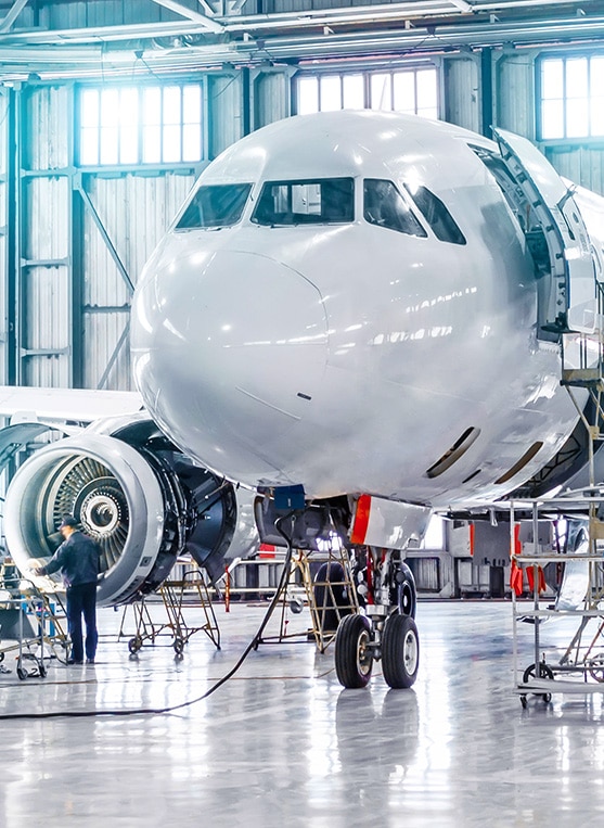 Plane in hanger